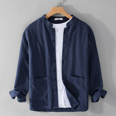 Camisa Abrigo Estilo Retro con Cuello Mao y Botones de Nudo Chino - Image 4