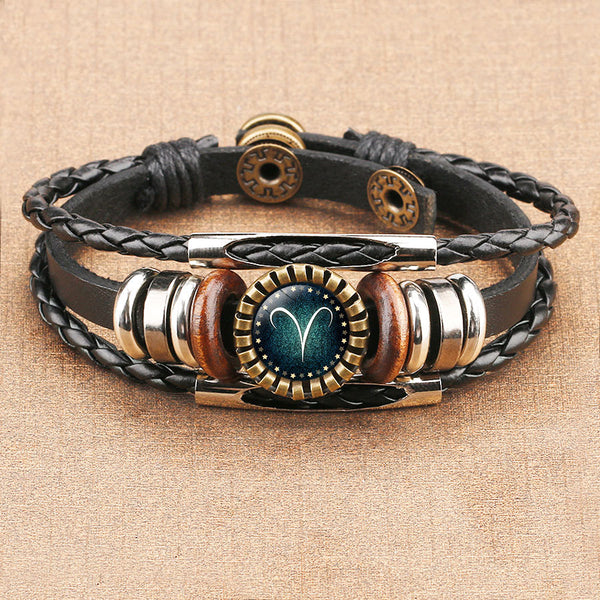 Pulsera de Cuero con Gema del Zodiaco - Image 4