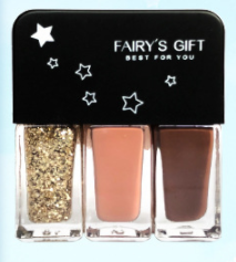 Set de Esmaltes de Uñas Sin Horno 3 en 1 con Lentejuelas Desprendibles