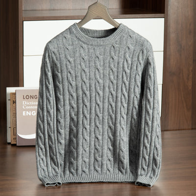 Camisa de Cachemira Pura para Hombre Cuello Redondo Tejido Reforzado - Image 10