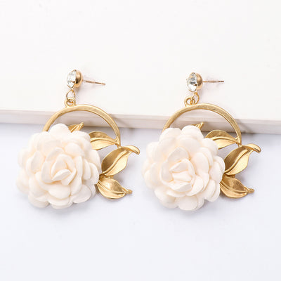 Aretes Colgantes de Tela Floral - Image 18