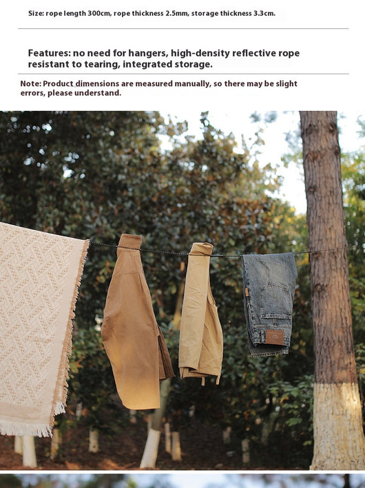 Cuerda Reflectante Ajustable para Secar Ropa - Resistente al Viento y Almacenamiento - Image 14