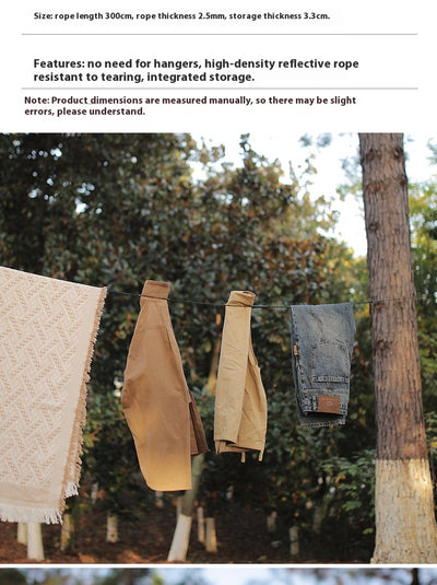 Cuerda Reflectante Ajustable para Secar Ropa - Resistente al Viento y Almacenamiento - Image 14