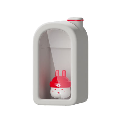 Pink automatic blind box rabbit night humidifier with a white rabbit figure inside, featuring a red hat and heart details. - Image 3