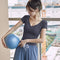 Blusa Deportiva Slim Fit de Manga Corta para Yoga y Tiempo Libre
