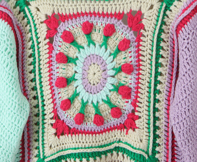 Suéter Tejido a Mano Jacquard Combinado - Manga Larga Estilo Vacacional - Image 19