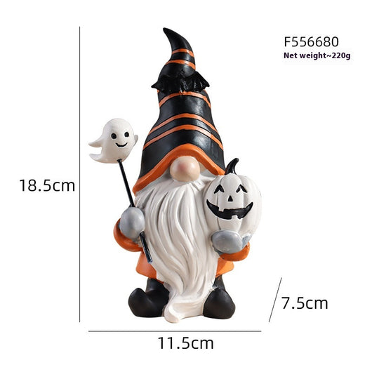 Adorno Miniatura de Resina: Elfo Mago Calabaza Halloween - Image 5