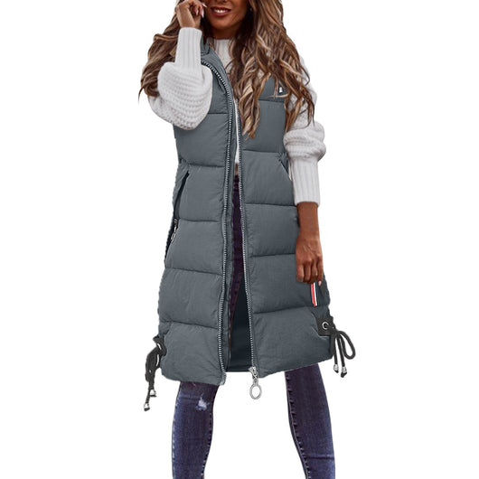 Chaleco de Algodón para Mujer - Largo Casual y Versátil - Image 3