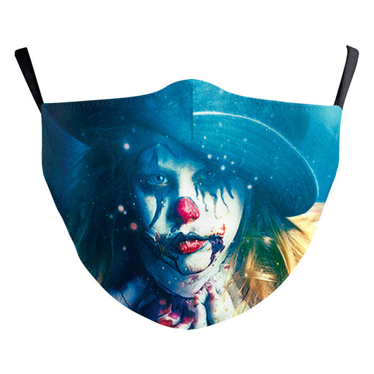 Black ear hook dust mask with white spiderweb pattern and small red spiders, perfect for Halloween. - Image 17