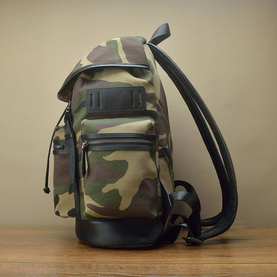 Mochila Táctica Camuflaje en Lona y Cuero - Image 10