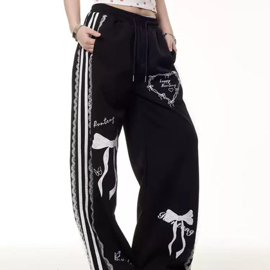 Pantalones Casuales de Verano con Cintura Elástica y Detalle de Moño de Encaje - Image 8