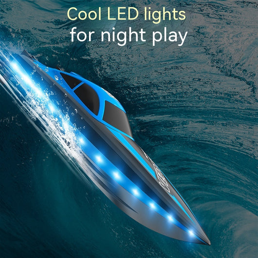 Barco de Control Remoto con Luces LED - Lancha Rápida Eléctrica de Alta Velocidad - Image 4