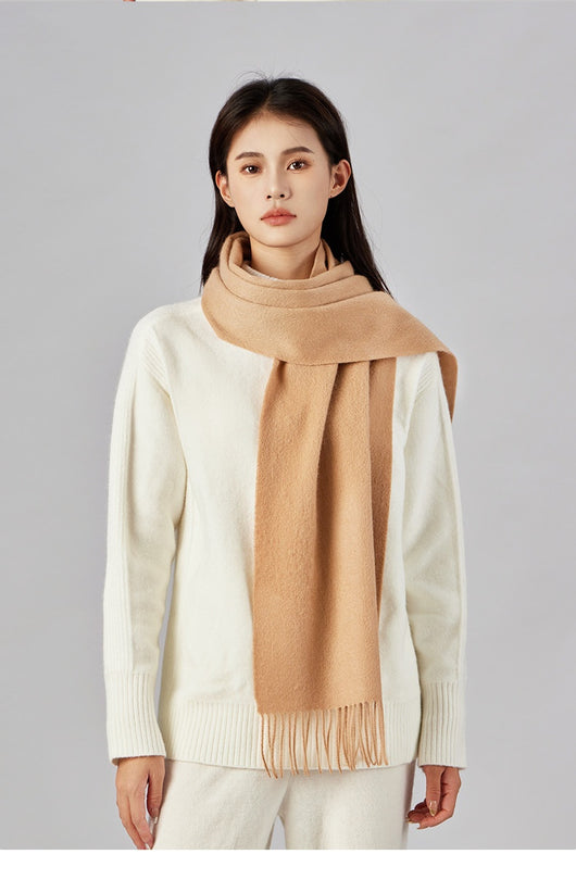 Bufanda de Lana Premium Gruesa para Invierno - Colores Sólidos Versátiles - Image 24
