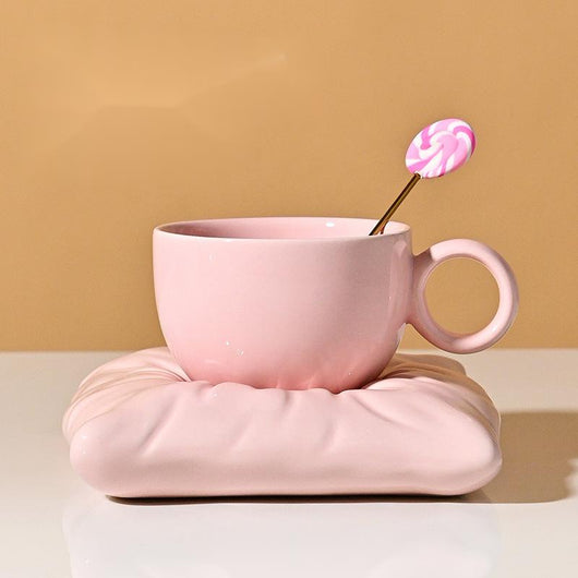 Juego de Taza y Plato de Colores Sólidos - Image 3