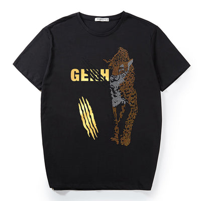 Camiseta Hombre Talla Grande con Diseño Leopardo y Strass - Image 13