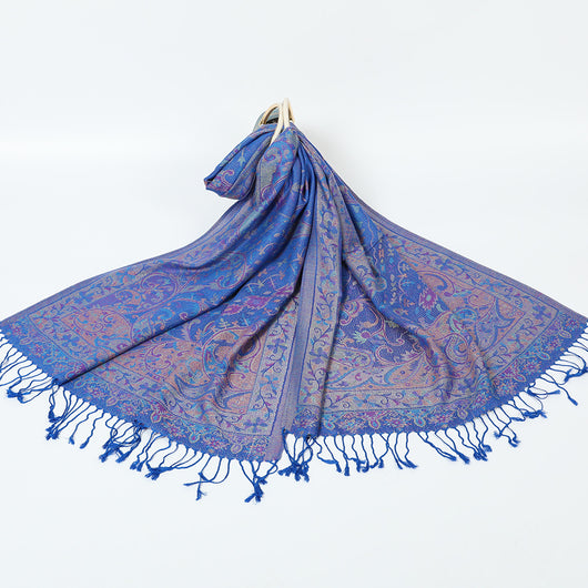 Bufanda Étnica Jacquard con Borlas de Cachemira - Image 7