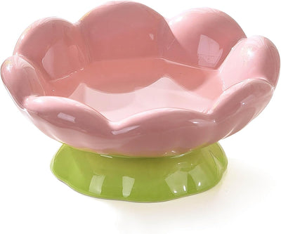Comedero Elevado para Gatos de Cerámica Rosa - Diseño Inclinado Anti-Vómito y Fatiga de Bigotes - Image 4