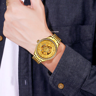 Reloj Mecánico Automático de Cuero para Hombre - Elegancia Empresarial
