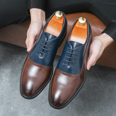 Zapatos de Cuero Ejecutivos Bicolor para Hombre - Image 8