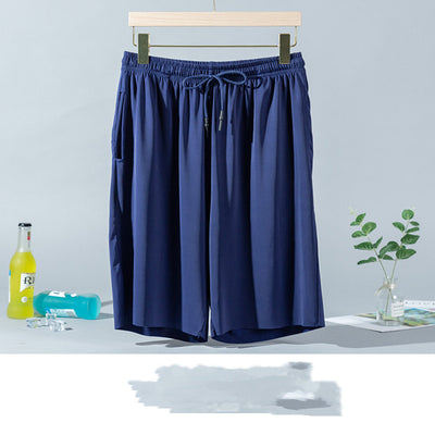 Pantalones Cortos Ice Silk para Hombre - Pijama Veraniego Transpirable de Corte Suelto - Image 15