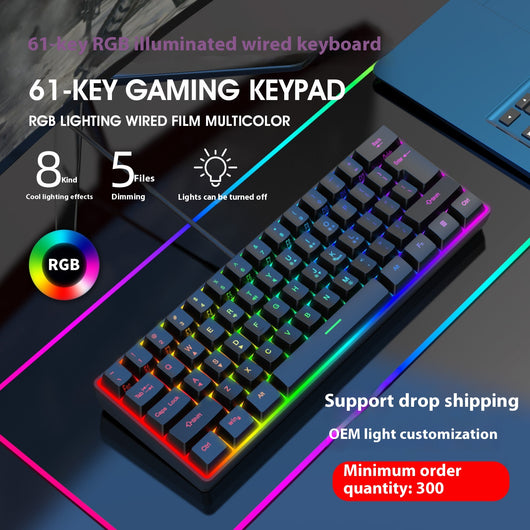 Teclado Compacto RGB para el Hogar - Iluminación LED Personalizable - Image 3