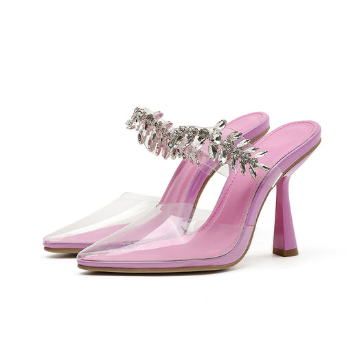 Sandalias de Tacón Alto Puntiagudo con Cristales de Lujo en Colores Frutales - Image 7