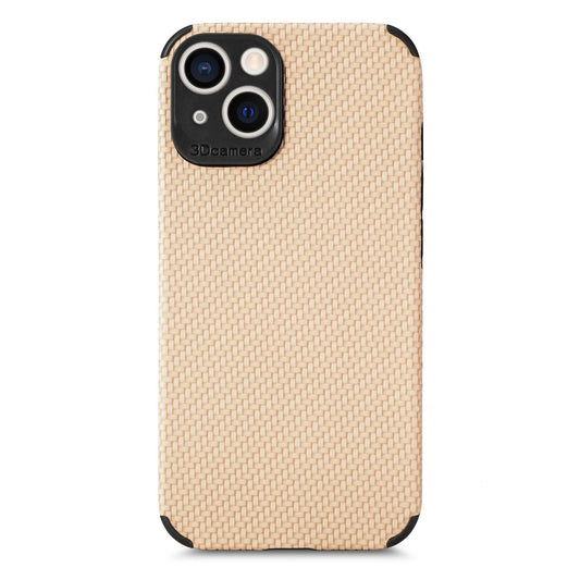 Funda para Celular de Color Sólido con Patrón de Fibra de Carbono