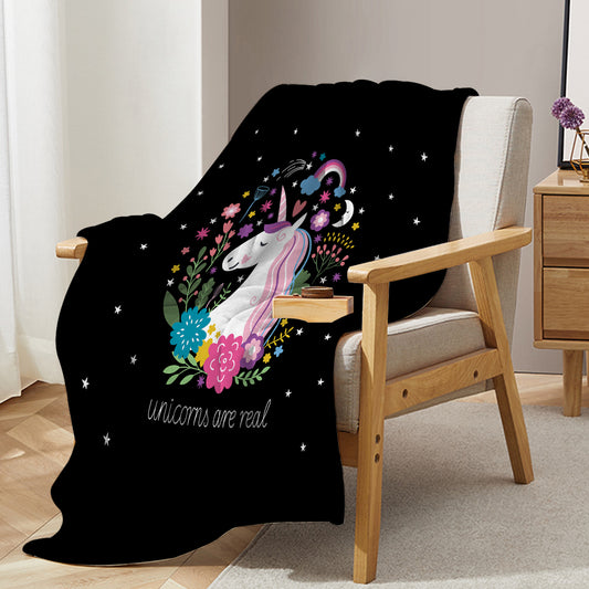 Manta Franela Unicornio Negra - Suave y Acogedora para Todas las Ocasiones - Image 2