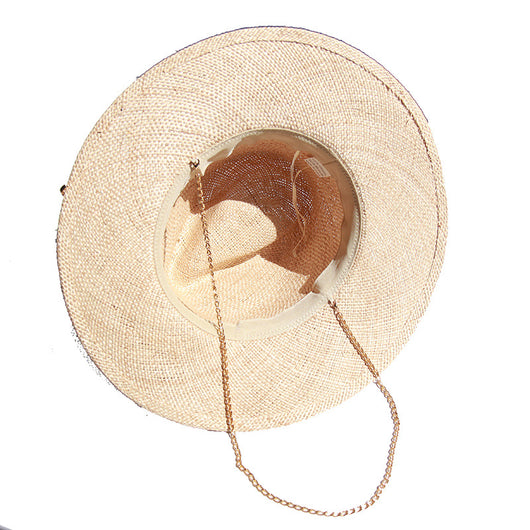 Sombrero de Paja Dorado para Mujer - Estilo Verano Elegante - Image 9