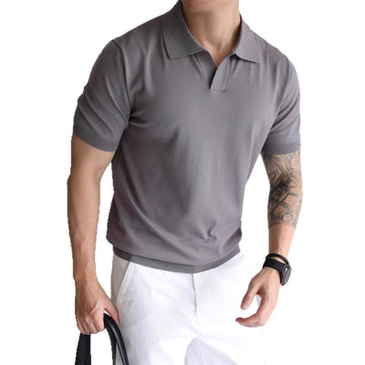 Suéter Tipo Polo de Seda Helada para Hombre - Diseño Sofisticado y Fresco - Image 5