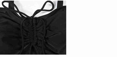 Bikini Talla Grande con Tirantes Fruncidos y Color Sólido - Image 13