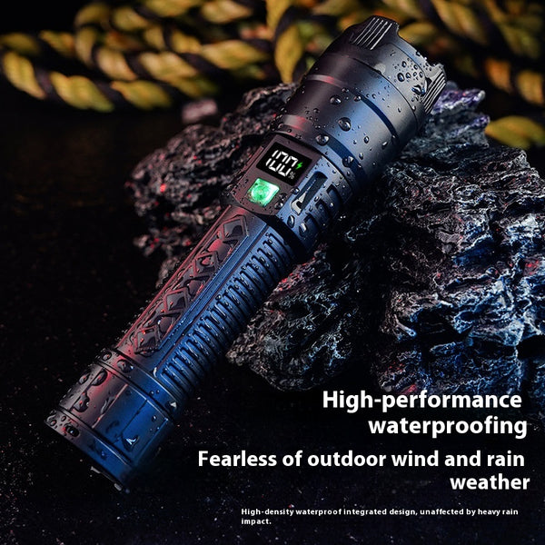 Linterna Táctica de Potencia Zoom Telescópico con Pantalla Digital