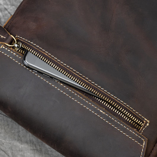 Bolso de Cuero Genuino para Hombre con Bandolera Simple - Image 13