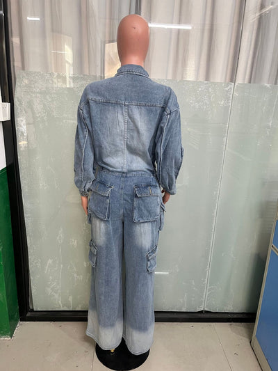 Jumpsuit Denim Overol Lavado Vintage con Múltiples Bolsillos - Image 19