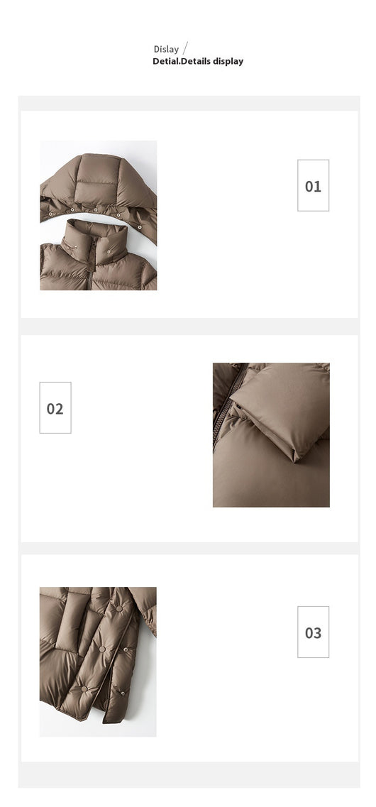 Chaqueta Acolchada Corta para Mujer con Capucha Desmontable - Image 10