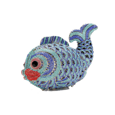 Clutch Dorado con Peces de Diamantes - Diseño Artesanal Elegante para Mujer - Image 15
