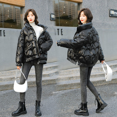 Abrigo Acolchado Coreano Oversized con Cuello Alto para Mujer - Image 3