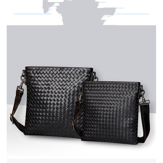 Bolso Tejido de Cuero para Hombre - Diseño Vertical Moderno - Image 14