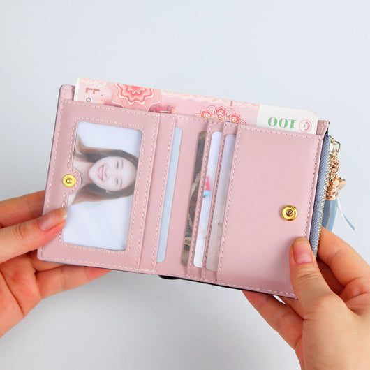Billetera Compacta Mujer Estilo Asiático con Cierre de Hebilla - Image 7