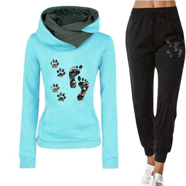 Conjunto Sudadera Estampado Floral con Pantalón Cómodo para Mujer