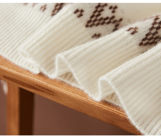 Suéter de Cachemira Jacquard con Contraste Azul y Blanco - Image 13