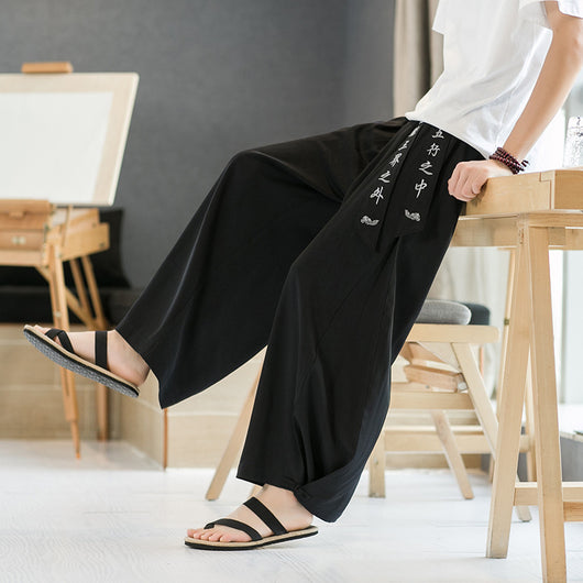 Pantalones Casuales con Bordado Artesanal Chino - Image 8
