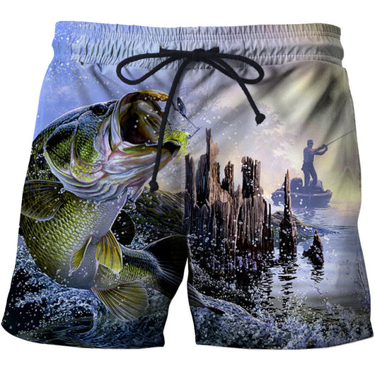 Shorts Casuales para Hombre con Estampado 3D de Peces - Image 10