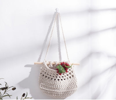 Bolsa de Red Tejida de Algodón - Decoración Mural Rústica para Dormitorio - Image 14