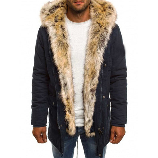 Chaqueta Acolchada de Algodón con Cuello de Lana para Hombre - Image 10