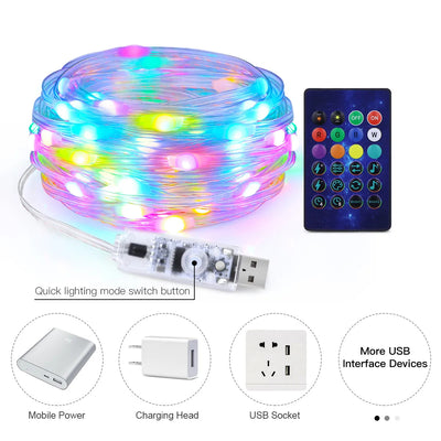 Guirnalda LED Inteligente Multicolor con Bluetooth y Control USB - Image 5