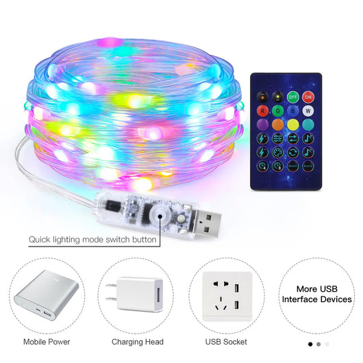 Guirnalda LED Inteligente Multicolor con Bluetooth y Control USB - Image 5