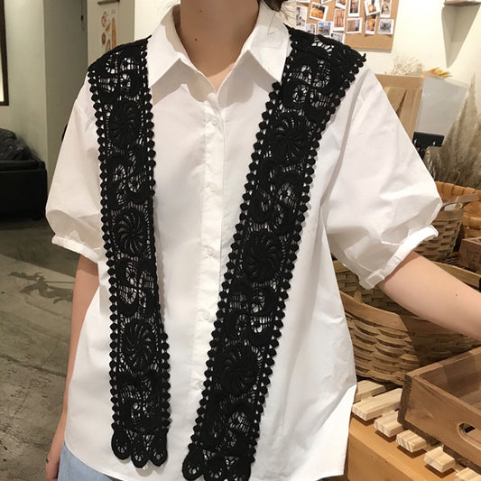 Cuello Tejido Crochet Desmontable - Falso Cuello Elegante