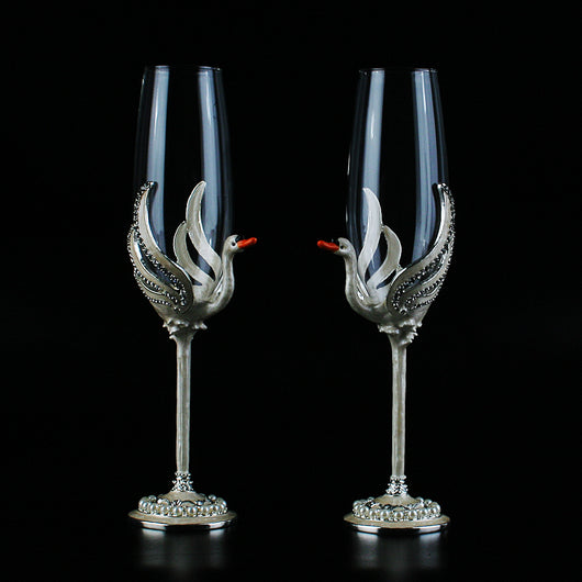 Copa de Champagne Cisne de Cristal Elegante - Image 4