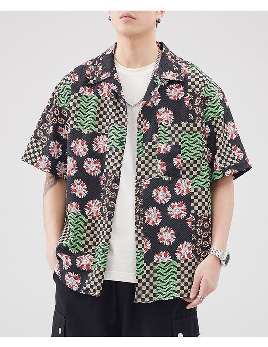 Camisa Hawaiana Retro Seersucker de Manga Corta para Hombre - Image 10
